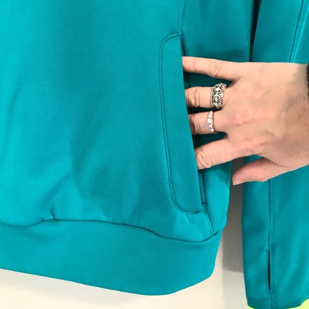 Adidas Climawarm Teal Trefoil Hoodie Sweatshirt - Picture 11 of 14